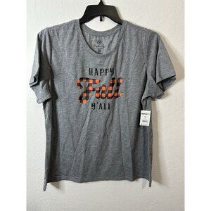 Positive Tees Women’s Gray Happy Fall Ya’ll Short Sleeve T Shirt Size XXXL